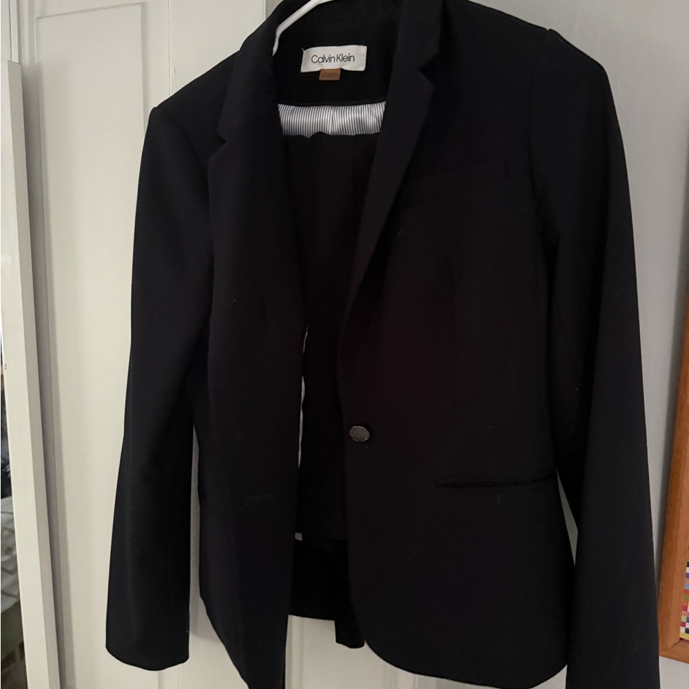 Calvin Klein Black Blazer and Pants Suit Set
